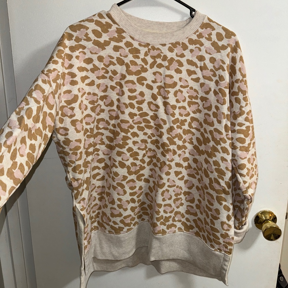Aerie Leopard Print Crewneck